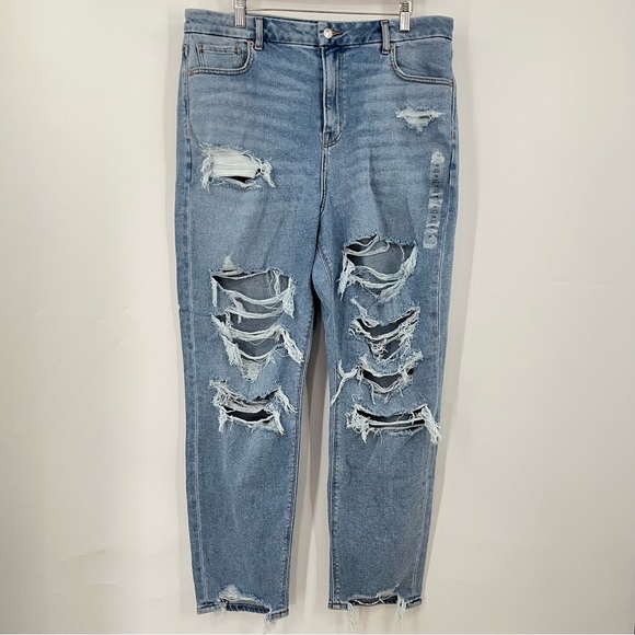 AEO 16 Curvy Mom stretch Jeans distressed destructed ripped 4178 - Picture 2 of 13